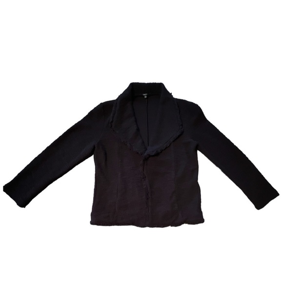 Premise Studio Black Textured Fringe 90s Preppy Schoolgirl Clueless Blazer Sz 8 - Picture 1 of 7